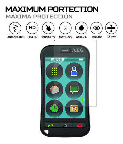 Protector Mica Pantalla Para Aeg Voxtel M800