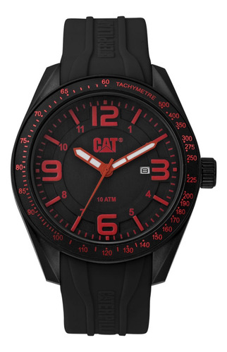 Reloj Caterpillar Hombre Oceanía Sumergible Calendario Color De La Malla Negro-negro-negro/rojo