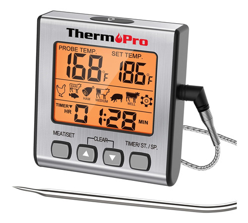 Termmetro Digital Thermopro Tp-16s Para Carne, Ahumador, Com