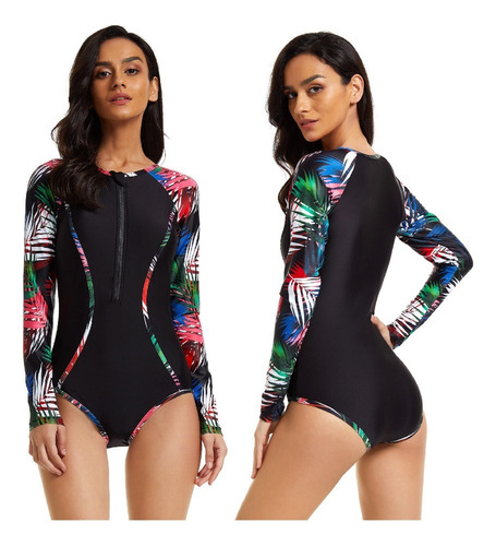 Traje Surf Manga Larga Mujer Ropa Baño Protección Solar