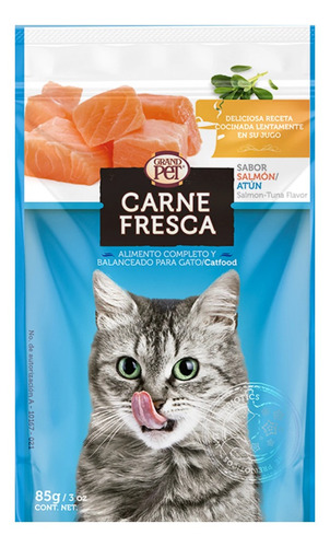 Alimento Carne Fresca Gato Adulto Salmón Y Atún 10 Sobres