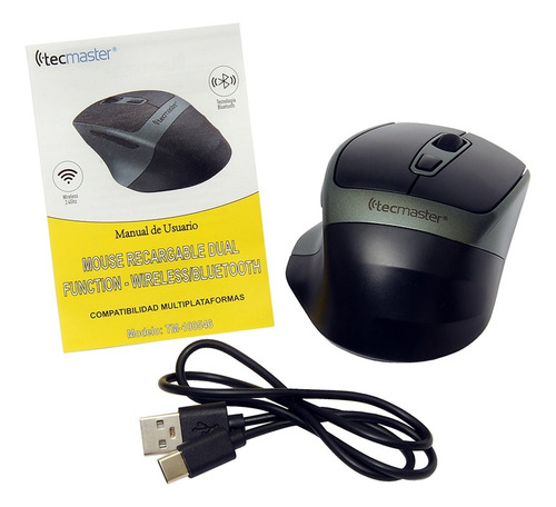 Mouse Tecmaster Dual Bluetooth Recargable Inalámbrico Verde
