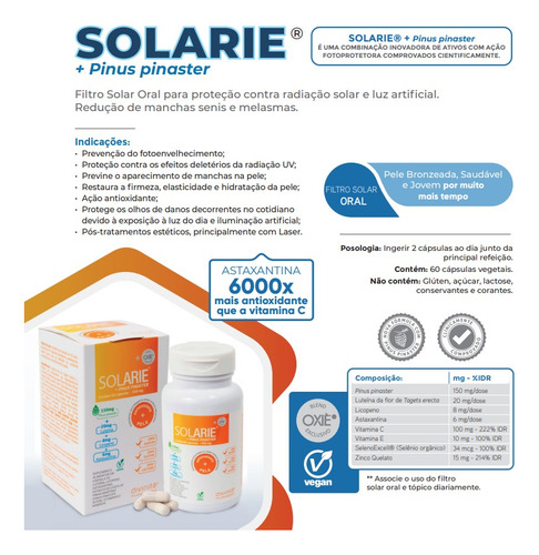 Solarie + Pinus Pinaster 60 Cápsulas Produto Divinitè