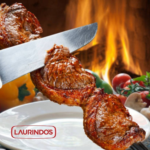 4x Espetos De Inox Lâmina 40cm Duplo/coração Para Churrasco