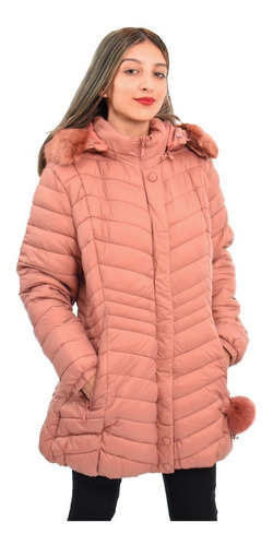 Imagen 1 de 3 de Campera Importada Piel Abrigada Impermeable Mujer Yd 166m