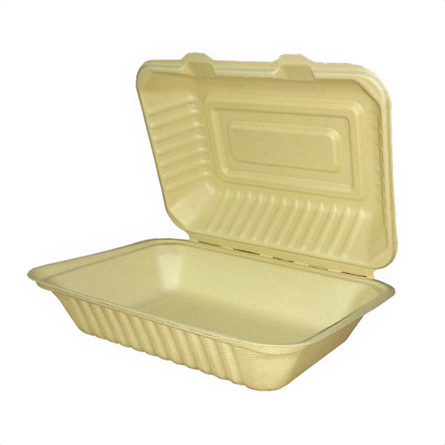 Imagen 4 de 6 de 250 Contenedores Almeja 9x6x3 Biodegradable Bagazo De Trigo