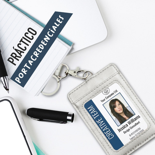 Imagen 6 de 9 de Porta Gafete Credencial Lanyard Textura Metalica Yyw184