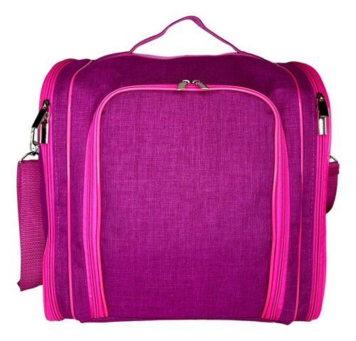 Bolsa Para Manicure Profissional Grande +4 Organizadores Inclusos Resistente E Fino Acabamento! Aumente Sua Renda! Cor Pink