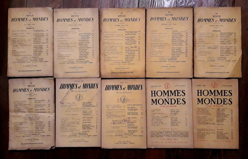 Revue Hommes Et Mondes 1948 1951 Eliot Baudelaire Pirandello
