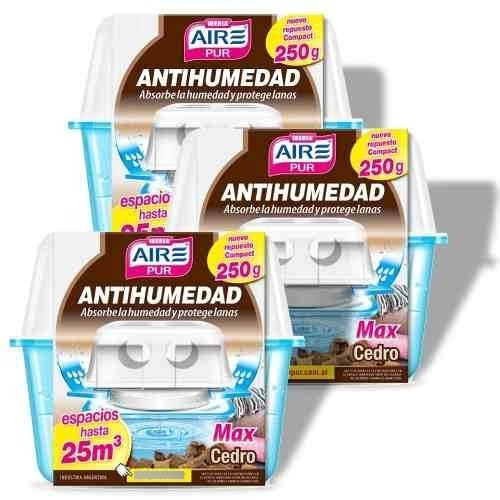 Antihumedad Protege Lanas Aroma Cedro Aire Pur Max Pack 3un.