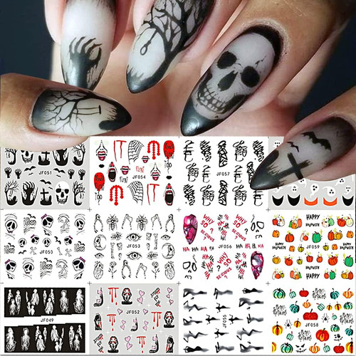 Pegatinas De Uñas De Halloween, Calcomanías De Uñas De Hallo