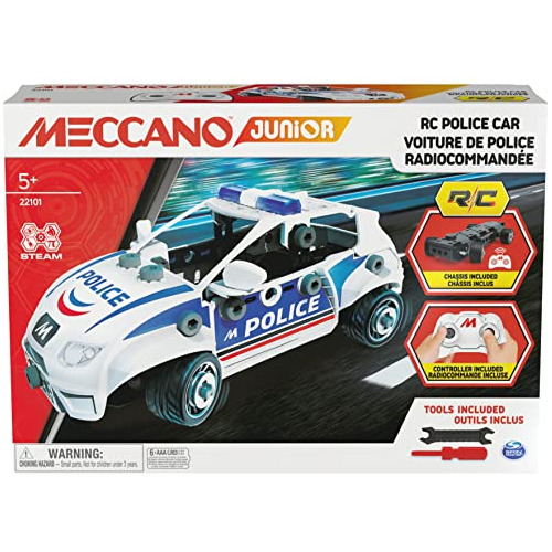 Meccano Junior, Rc Police Car With Working Trunk And Real To