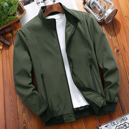 Nueva Chamarra Para Hombre, Cuello Alto, Color Liso, Talla G