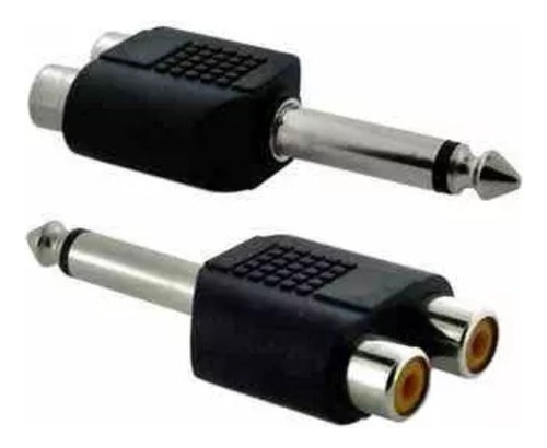 X2   Adaptador Audio 6.3 Monofónico 2 Hembras Rca