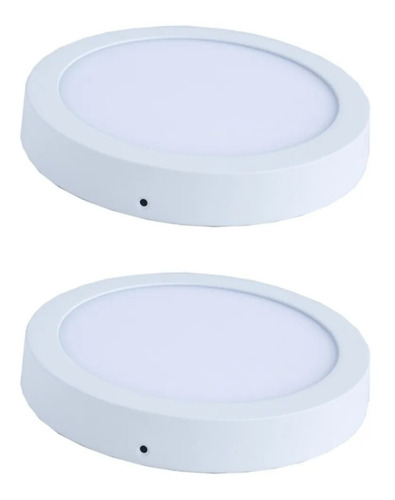 Pack 2 Foco Led Circular Panel 18w Sobrepuesto Hb Led 