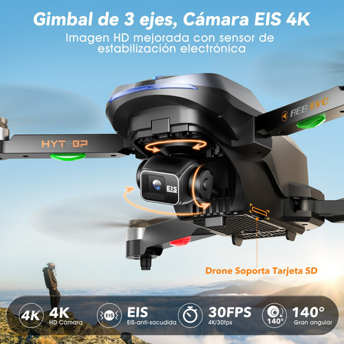 Drone Profesional 3 Ejes Cardán 4k Con Dual Cámara 5ghz Gps