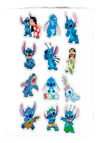 Stickers Pegatina Plancha A4 Souvenir Lilo Y Stich  Disney