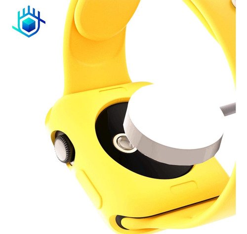 Imagen 5 de 9 de Funda Goma Suave + Mica Para Apple Watch Protector Premium
