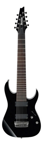 Guitarra De 8 Cuerdas Ibanez Rgir28fe Bk Iron Label Black Color Negro Material Del Diapasón Palo De Rosa Orientación De La Mano Diestro