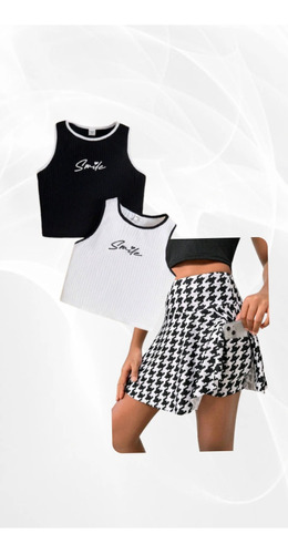 Hermoso Outfit Shein Para Niñas Falda Short