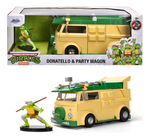 Tortugas Ninja Party Wagon Con Donatello 1/24 Metal 