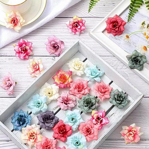 Decoración Artificial Con Forma De Cabeza De Flor Rosa Para