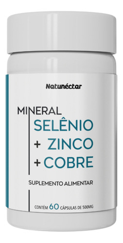 Kit 4 Potes Selênio +zinco Cobre Quelatos Suplemento 60 Cáps