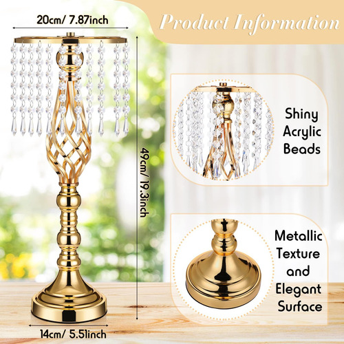 12 Piezas De Centros De Mesa De Boda Dorados Para Mesa, Sopo