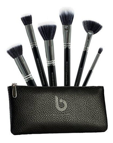 Beauty Junkees 6 Pc Pro Duo Fiber Brocha De Maquillaje Con E