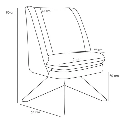 Kit de 2 sillones decorativos Orby Pérsia Suede Domi Grey, diseño de tela lisa