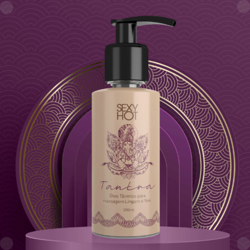 Óleo Tantra Para Massagem Sensual Com Textura Brilhante
