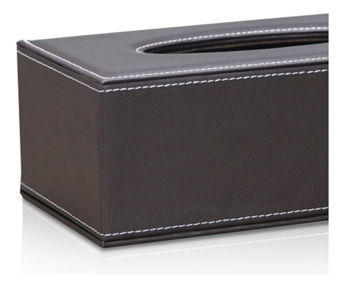 Caja De Pañuelos De Cuero Facial Cubierta De Caja Café