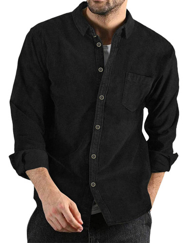 Camisa Casual Suelta De Manga Larga Hombre