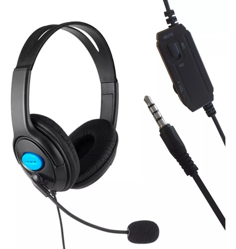 Auricular Vincha Gamer Para Pc Ps4 Control Vol Mute Mic