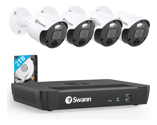 Swann Sistema De Cámara De Seguridad Cctv 4 Cámaras De 8