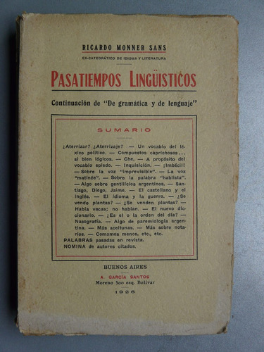 Pasatiempos Lingüisticos Por Ricardo Monner Sans 