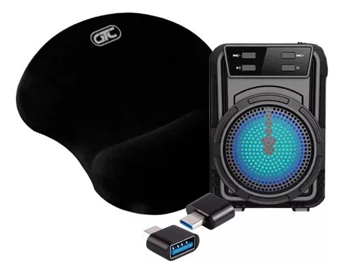 Set Parlante Inalambrico Speaker Gtc1346 +adaptador Otg +pad