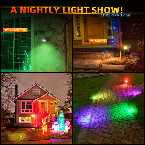 Focos Solares Led Rgb Para Exteriores, 40 Luces De Paisaje