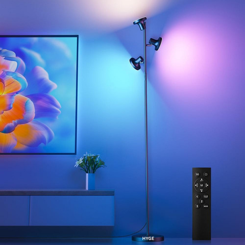 Lámpara De Piso Moderna Rgb Inteligente Ultrabrillante 1.75m Pantalla Blanco