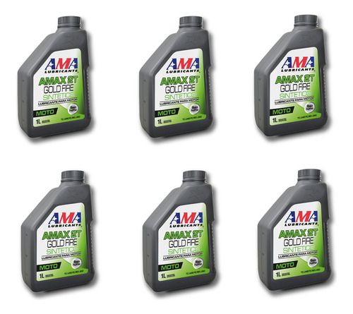 Aceite Amax Gold Fire 2t Sintetico 100% X 6 Unidades