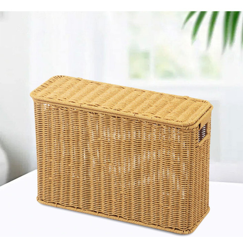 Cesta De Almacenamiento Multiusos De Ratán De Imitación, L,