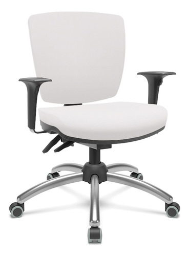 Cadeira Giratória Ergonômica Cromada Bx Flexi Vinil Branco