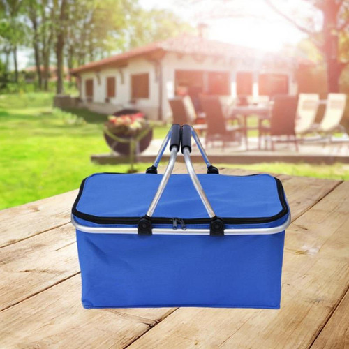 Cesta De Picnic De Aislamiento Cesta De Comestibles Azul