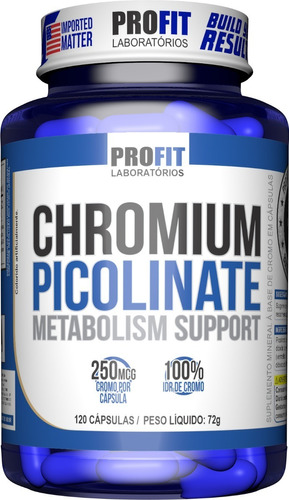 Chromium Picolinate 120caps - Profit Labs Sabor Sem sabor