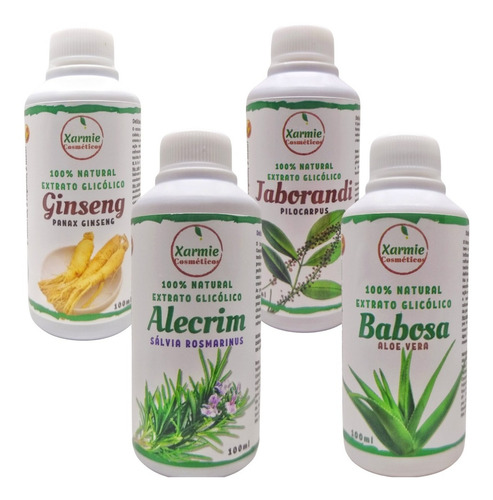 Kit Ativos Naturais Para Crescimento Capilar Acelerado 4x100