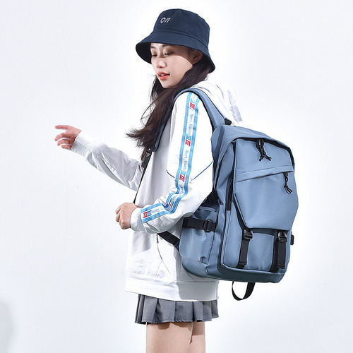 Mochila impermeable multifuncional de moda de color azul