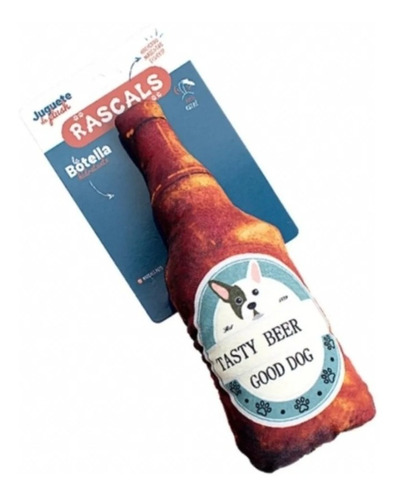 Rascals Juguete Botella De Plush C/ Chifle Sonido Perro Pets Color Rojo