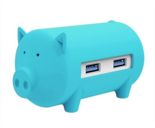 Imagen 4 de 6 de Hub Litte Pig Puerto Lector Tf Sd Azul