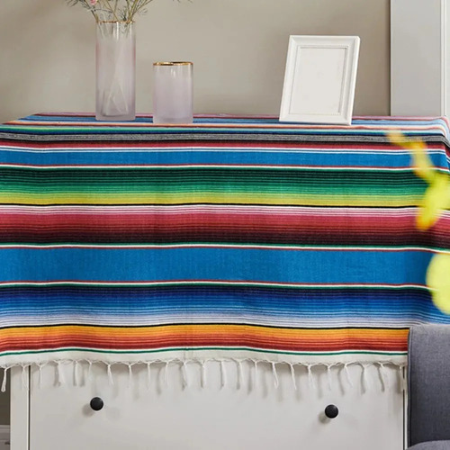 Mantel Mexicano A Rayas Mantel De Colores Brillantes