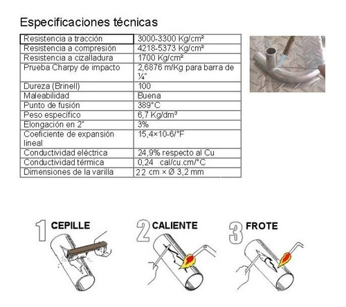 6 Varillas Durafix Para Soldar Aluminio Con Soplete Imp Usa